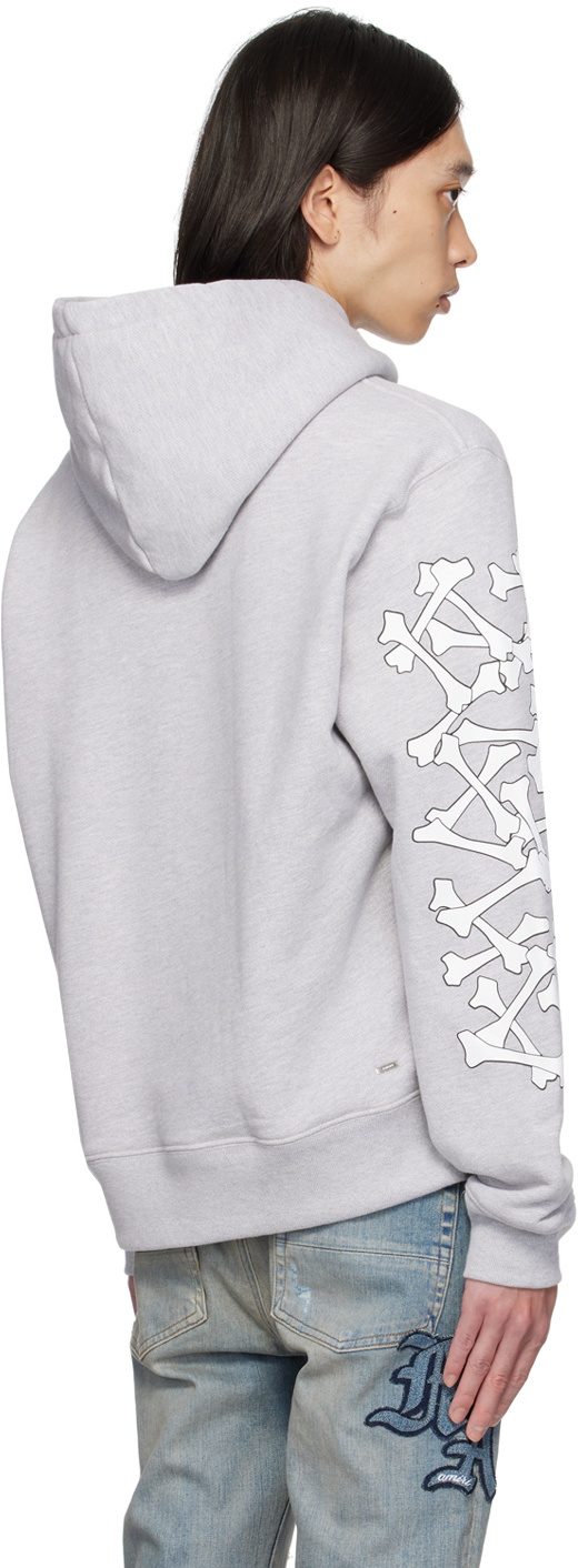 AMIRI Gray Bones Stacked Hoodie Amiri