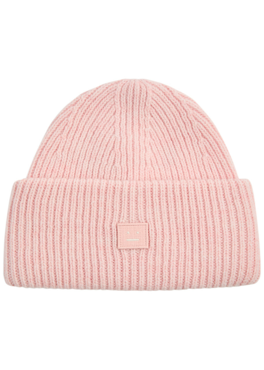 Nixon Hume Beanie In Pale Pink - Stretchy Knit Acrylic Beanie With Folded Cuff - View #3