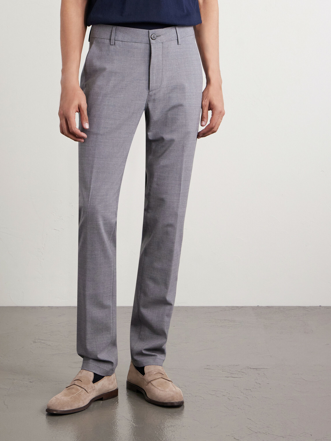Eleventy - Slim-Fit Tapered Stretch-Wool Flannel Trousers - Gray