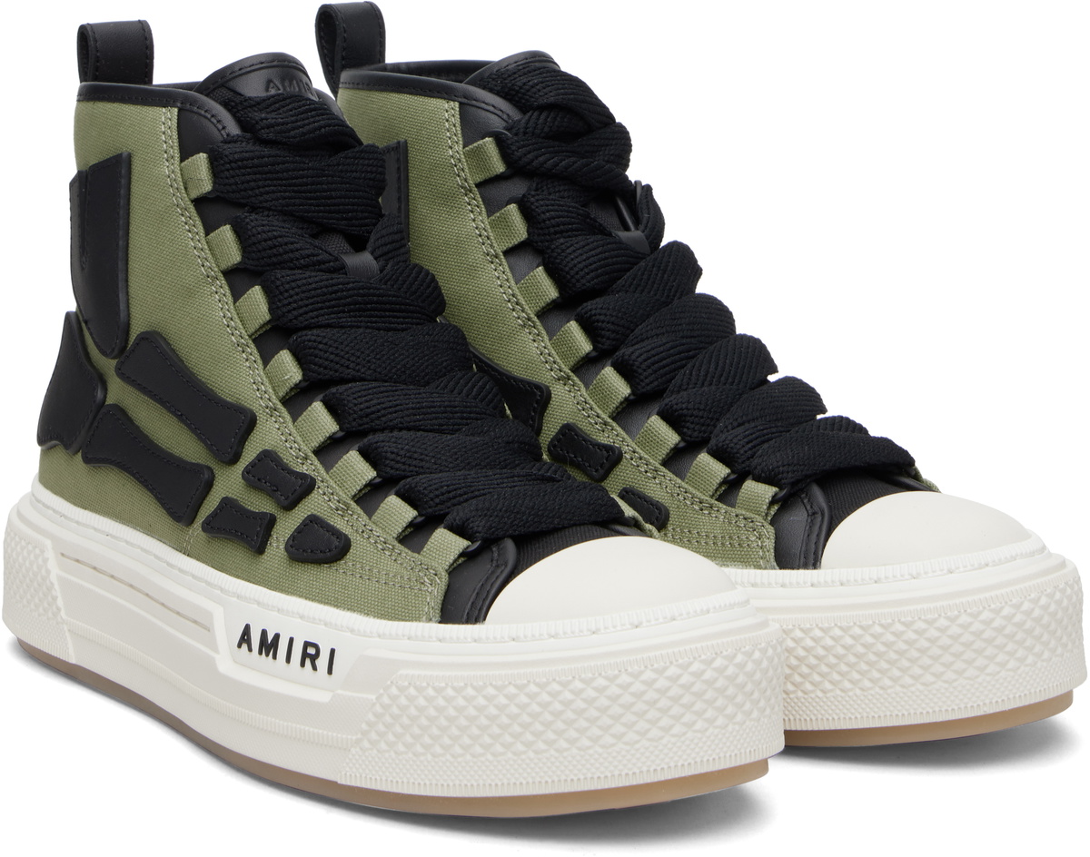 AMIRI Khaki Skel Court Hi Sneakers