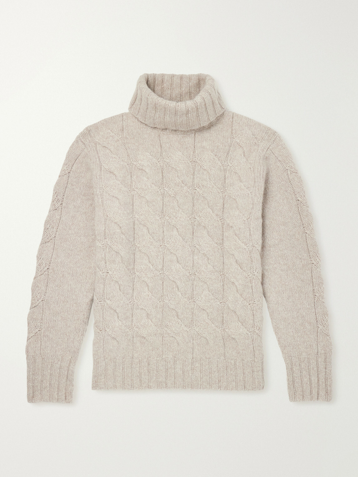 N.PEAL - Cashmere Cable-Knit Rollneck Sweater - Neutrals