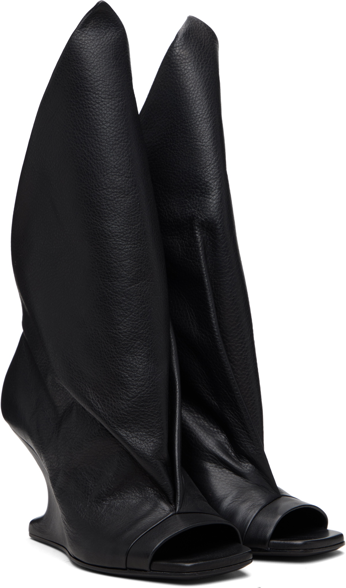 Rick Owens Black Temple Cantilever 8 Strutter Heeled Sandals
