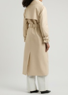 Alice + Olivia Sullivan Belted Faux Leather Trench Coat Cream
