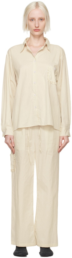 Photo: Deiji Studios Beige Check Pyjama Set