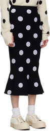 Marni Black Polka Dot Midi Skirt