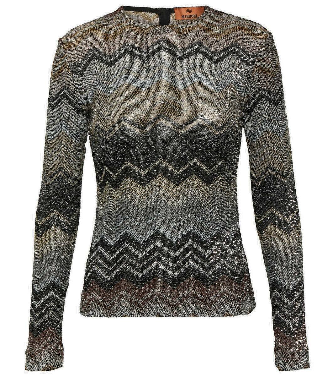 Missoni Women's Multicolor Viscose and Metallic Fiber Sweater Beige