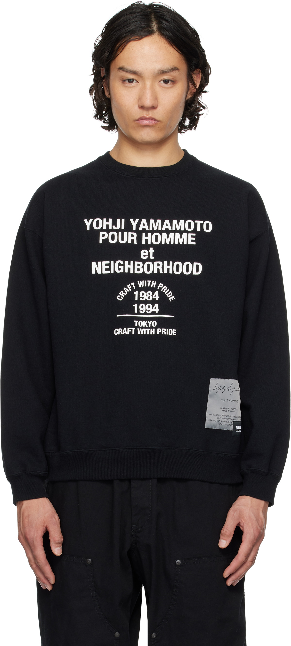 【NEIGHBORHOOD】NH X YOHJI YAMAMOTO . SWEAT SHIRT LS yohji yamamoto x NEIGHBORHOOD SWEAT SHIRT LS (BLACK)スタイル