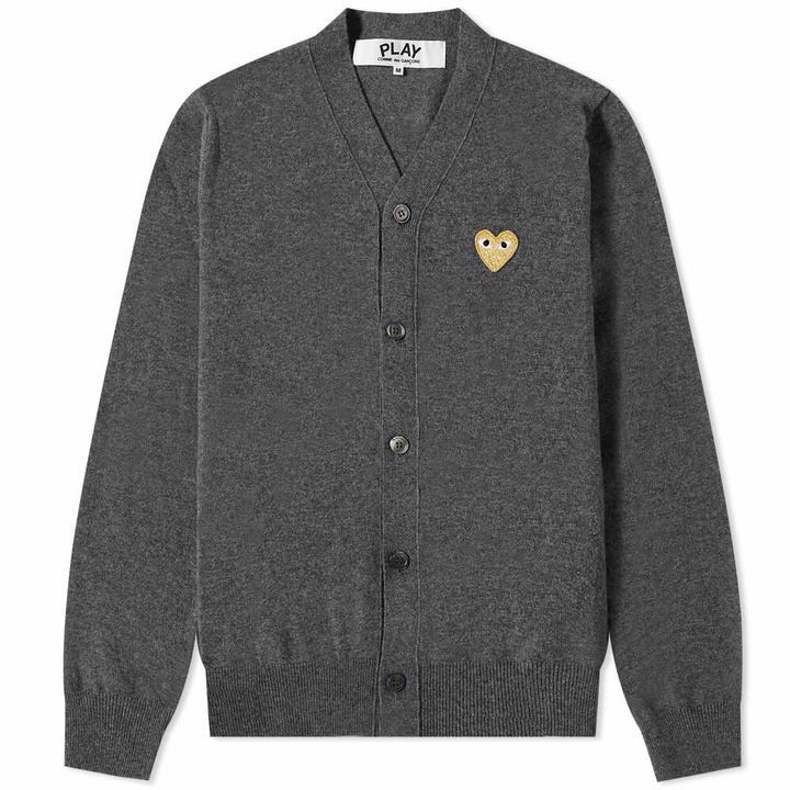 Photo: Comme des Garçons Play Men's Gold Heart Cardigan in Grey