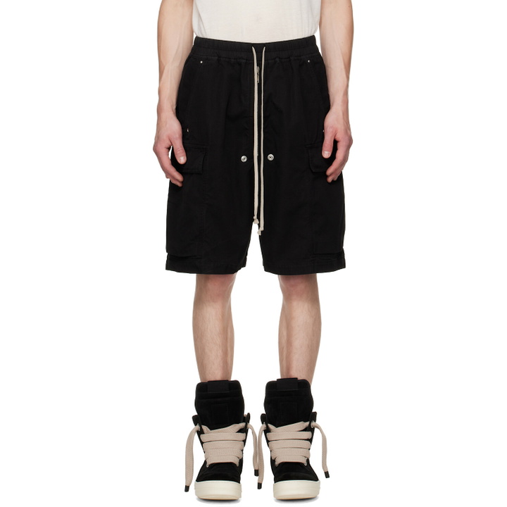 Photo: Rick Owens DRKSHDW Black Tower Cargobela Shorts