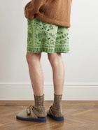Alanui - Straight-Leg Embroidered Cotton-Piqué Drawstring Shorts - Green