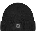 Stone Island Men's Knitted Patch Beanie in Black