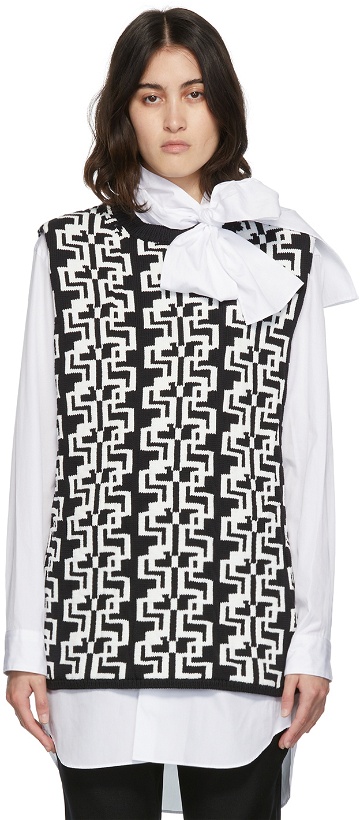 Photo: Comme des Garçons Homme Plus Black & White jacquard Pattern Vest