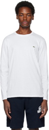 Lacoste White Crewneck Long Sleeve T-Shirt