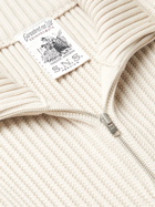 S.N.S. Herning - Fang IV Ribbed Virgin Wool Half-Zip Sweater - Neutrals