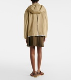 Loewe Leather-trimmed cotton-blend wrap skirt