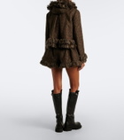 Sacai Fringed wool-blend tweed shorts