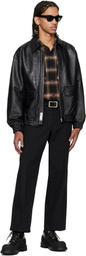 Neighborhood Black Leather Dad Jacket