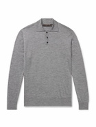 Incotex - Incotex Slim-Fit Cashmere and Silk-Blend Polo Shirt - Gray