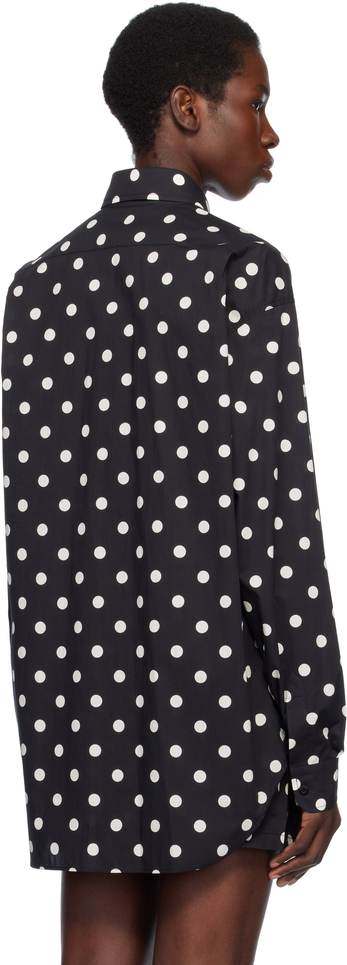 Moschino Black Allover Polka Dots Shirt