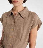 Loro Piana Maise belted linen crêpe shirt dress