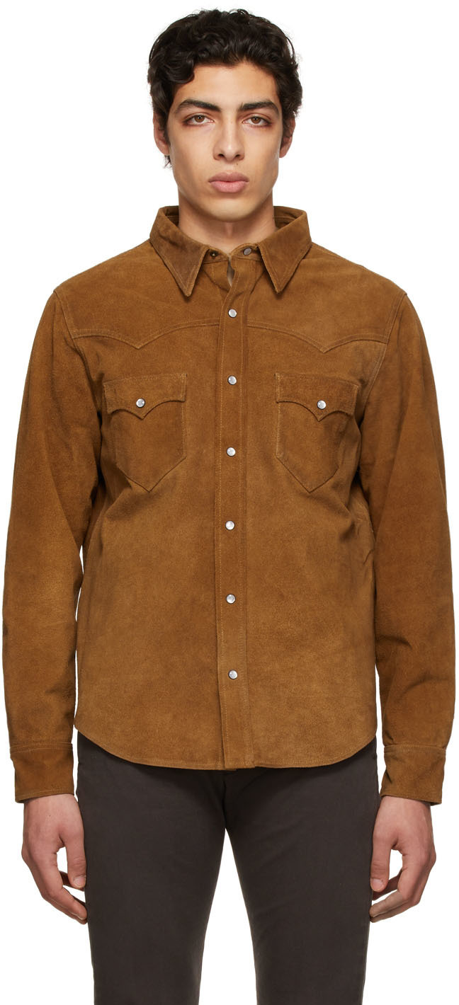 RRL Tan Suede Western Shirt RRL