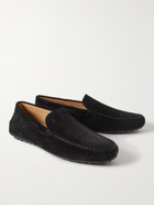 Tod's - Pantofola City Gommino Suede Driving Shoes - Black