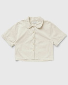 Les Tien Club Collar Button Up Beige Shirts & Blouses