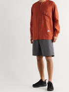 And Wander - Grandad-Collar COOLMAX Linen-Blend Shirt - Red