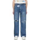 ADER error Blue Oversized Washed Jeans