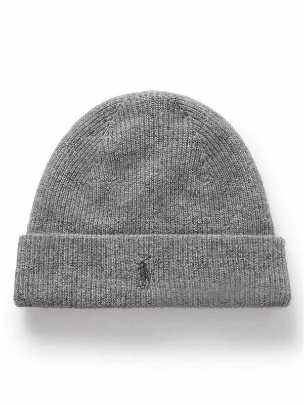 Photo: Polo Ralph Lauren - Logo-Embroidered Ribbed Cashmere Beanie