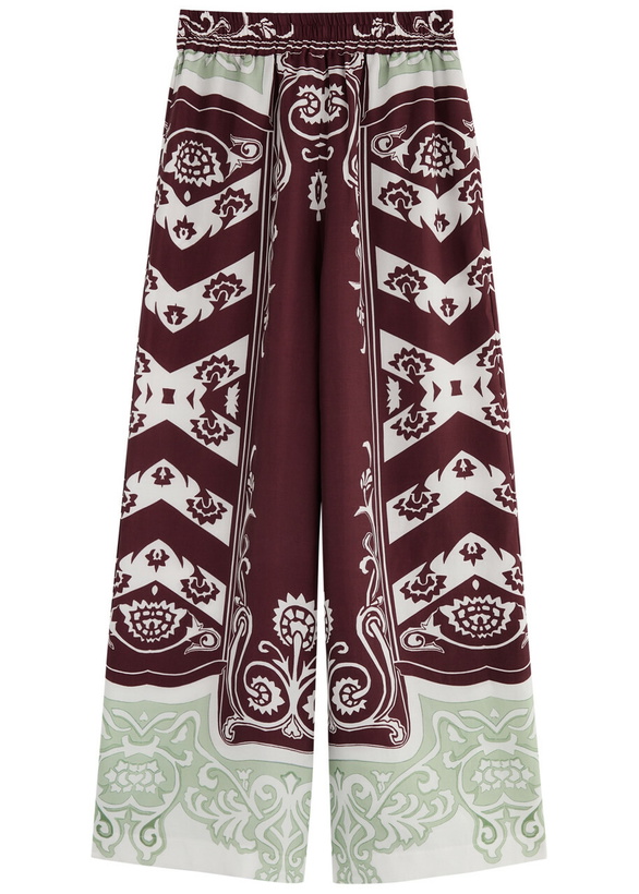 Photo: Lug Von Siga Madison Printed Wide-leg Satin Trousers Red