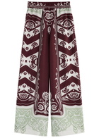 Lug Von Siga Madison Printed Wide-leg Satin Trousers Red