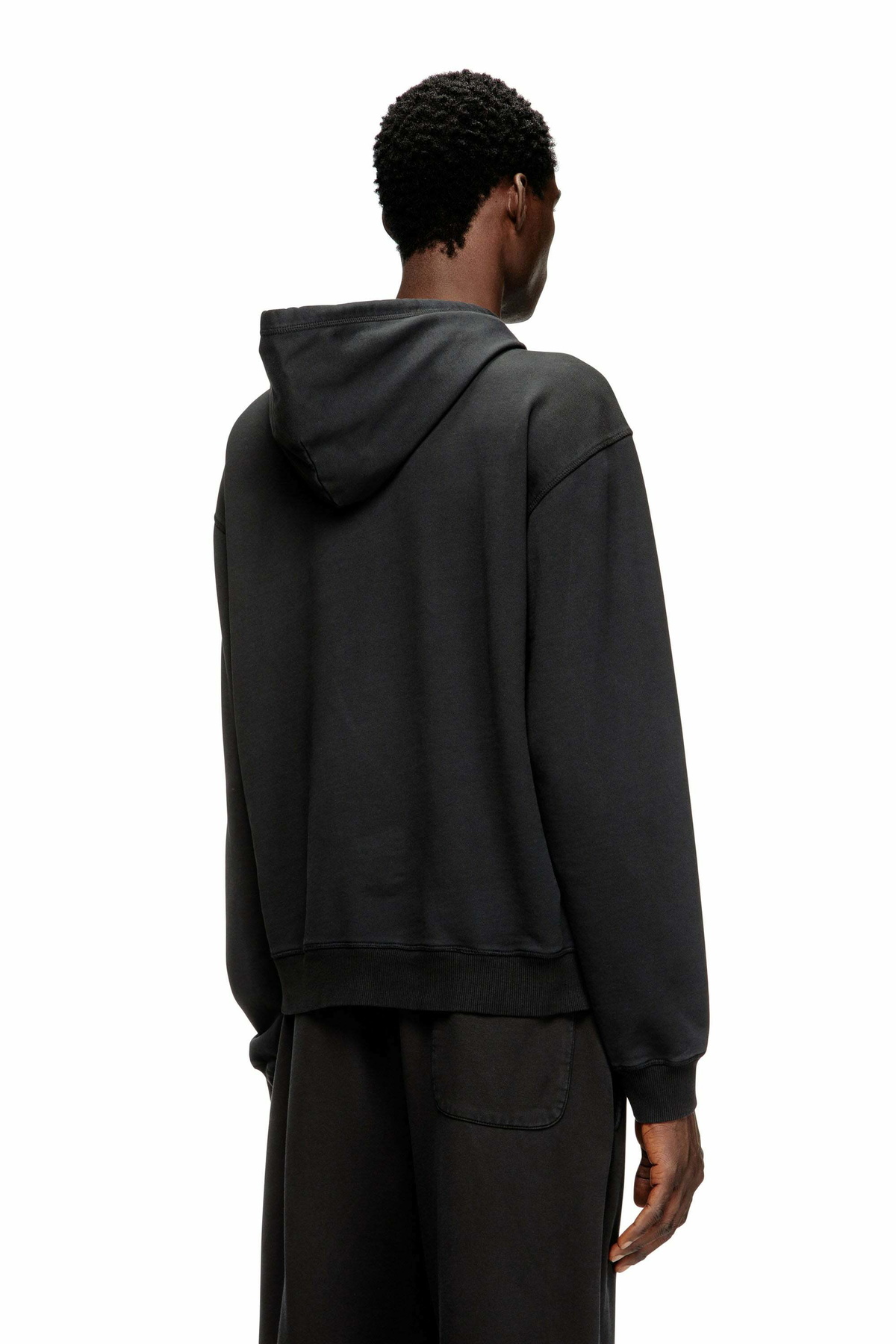 Diesel Cotton hoodie with metallic Oval D - Sweaters Mens in Black