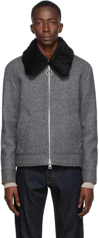 Photo: AMI Alexandre Mattiussi Grey Felted Wool Coat