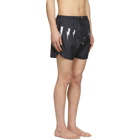 Neil Barrett Navy Lightning Bolt Wings Swim Shorts