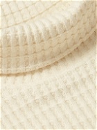 MANASTASH - Logo-Appliquéd Waffle-Knit Cotton Rollneck Sweater - Neutrals