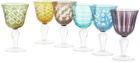POLSPOTTEN Multicolor Cuttings Wine Glass Set