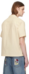 KidSuper Beige Painted Circus Girl Camp Shirt