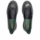 VINNY'S Men's Richee Lug Sole Penny Loafer in Black Crust Leather