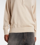 Acne Studios Silk, wool, and cashmere polo sweater