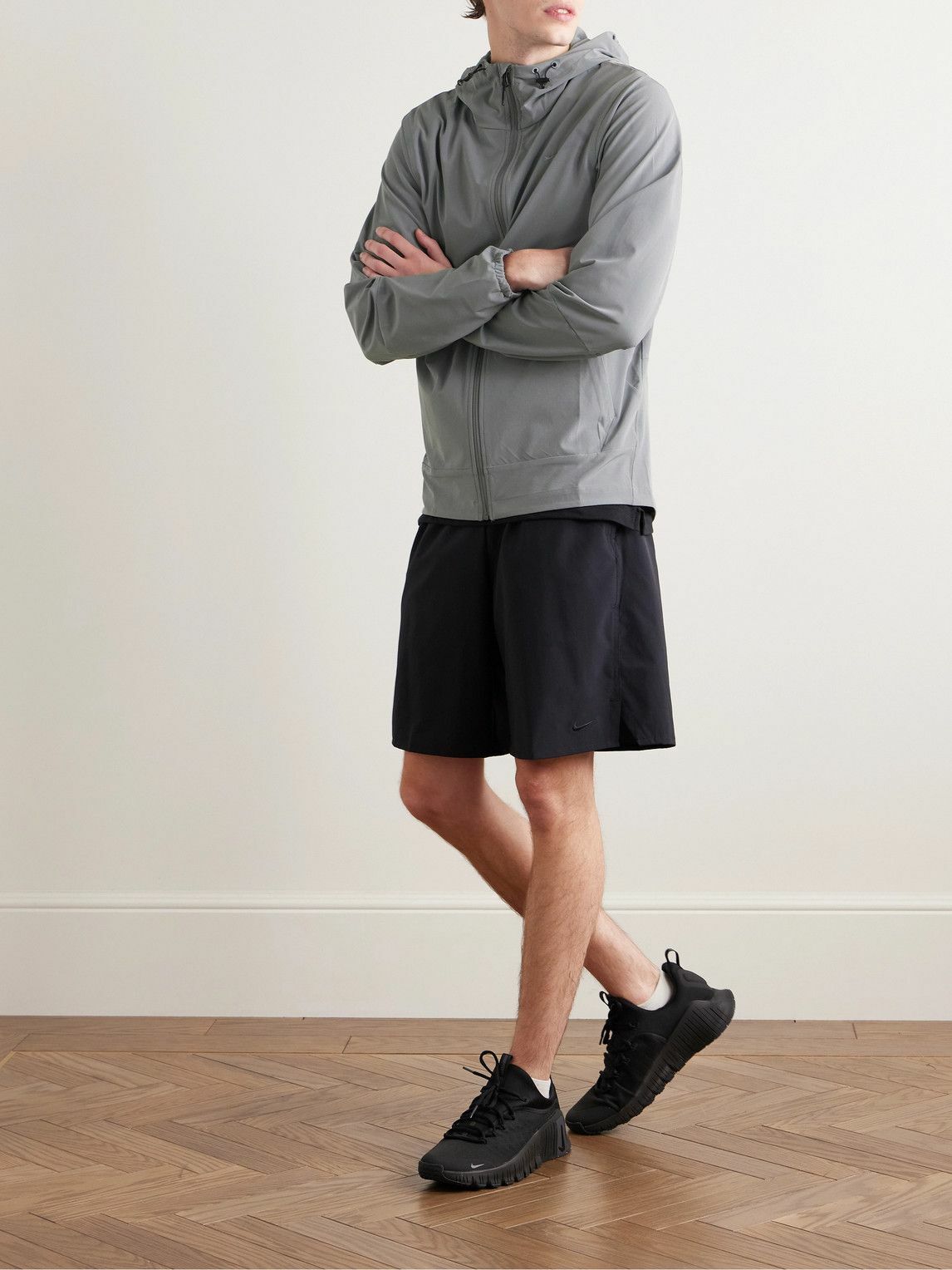 Nike Training - Unlimited Logo-Embroidered Tech-Jersey Hooded Jacket - Gray