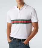 Gucci Web Stripe cotton jersey polo shirt