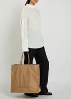 Issey Miyake Crumplable Logo-embroidered Woven Tote - Light Brown - One Size