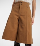 Chloé Pleated cotton canvas Bermuda shorts
