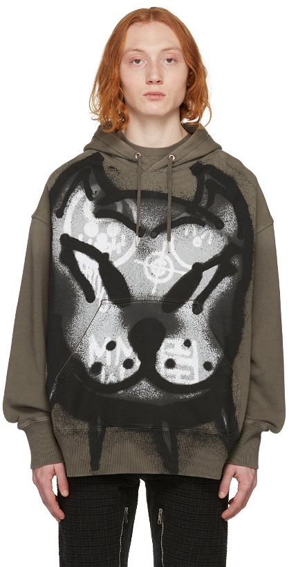 Photo: Givenchy Grey Chito Edition Dog Print Oversized Hoodie
