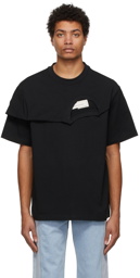 Feng Chen Wang Black Double Collar T-Shirt