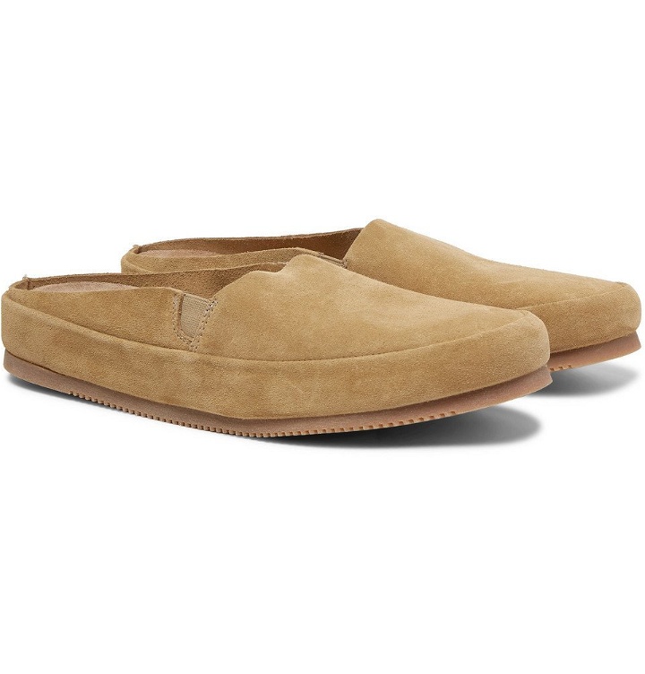 Photo: Mulo - Suede Backless Loafers - Tan