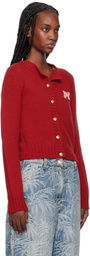 Palm Angels Red Monogram Cardigan