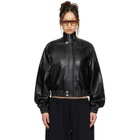 LU'U DAN Black Blouson Leather Jacket
