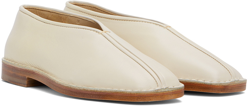LEMAIRE Off-White Flat Piped Slippers Lemaire LEMAIRE Off-White Flat Piped Slippers Lemaire